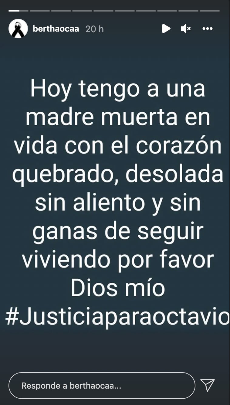 Mensaje de la hermana de Octavio Ocaña