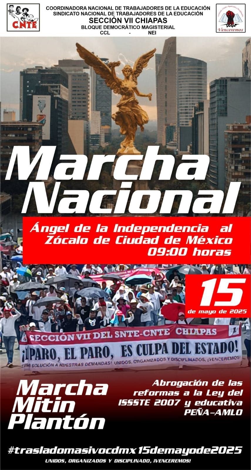 Marcha CNTE 15 de mayo en CDMX
