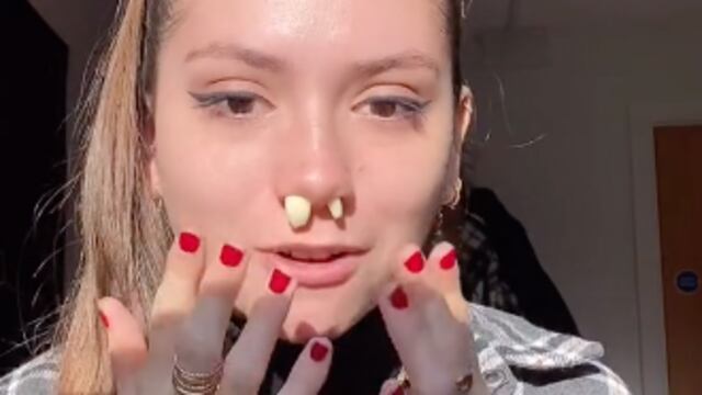 TikToker prueba ajo para descongestionar la nariz