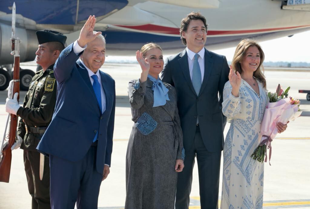 JUSTIN TRUDEAU Y SOPHIE GRÉGOIRE, PRIMER MINISTRO DE CANADÁ Y SU ESPOSA, LLEGARON A MÉXICO EL 9 DE ENERO DE 2023; FUERON RECIBIDOS POR AMLO Y BEATRIZ GUTIÉRREZ