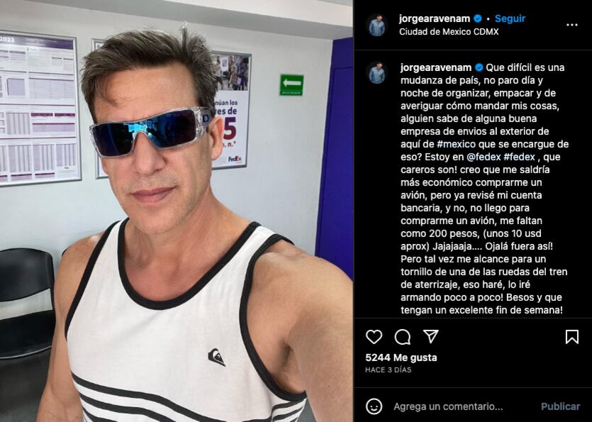 Jorge Aravena se muda de México