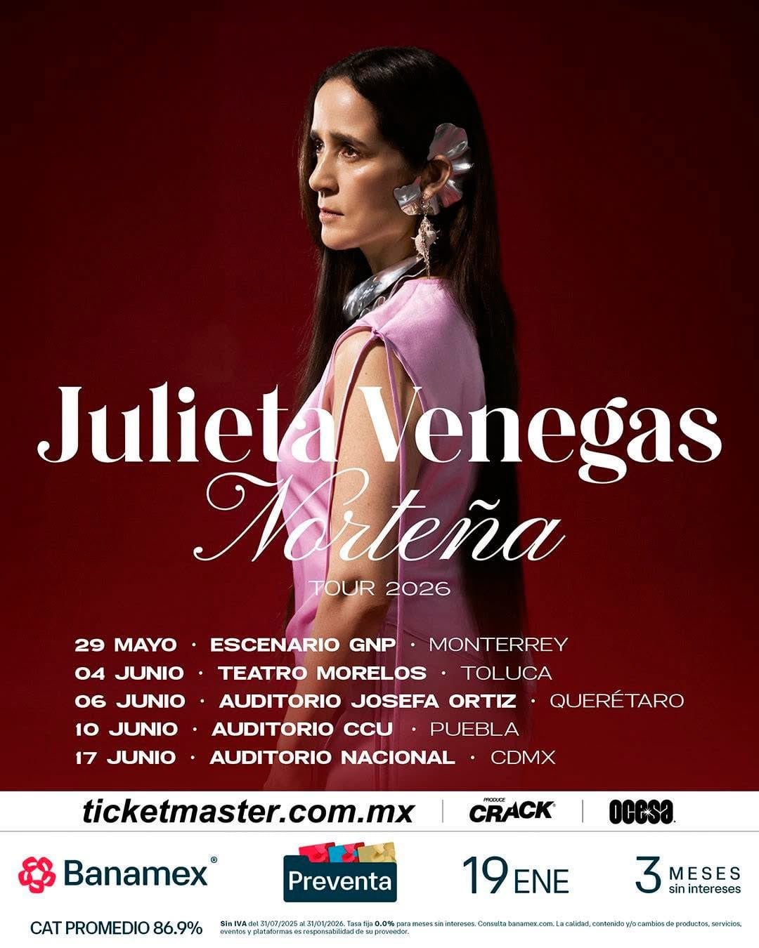 Julieta Venegas anuncia el tour “Norteña” para 2026 en México