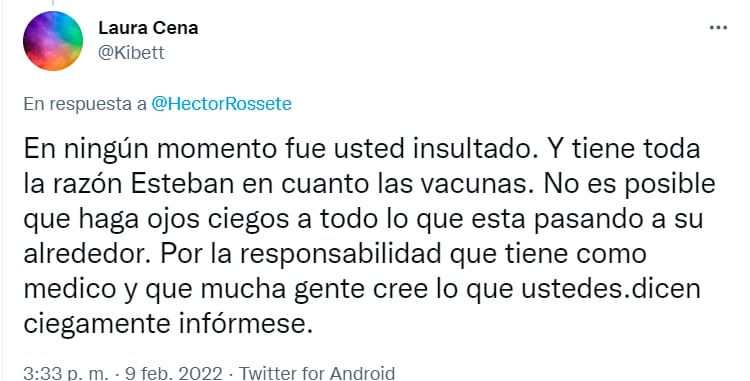 Usuaria de Twitter defiende a Esteban Arce