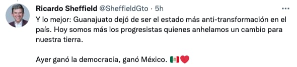 Tuit Ricardo Sheffield