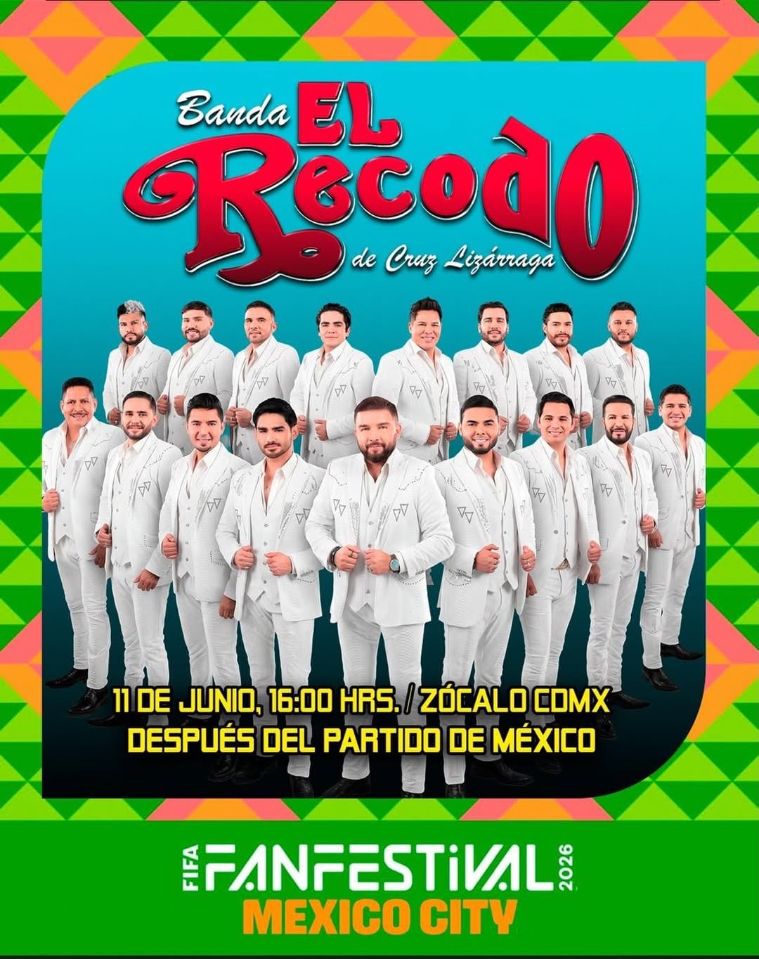 Banda El Recodo en el Fan Fest del Zócalo