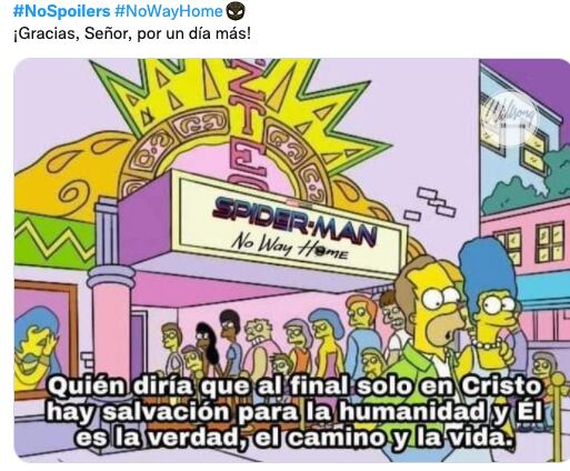Meme contra spoilers de 'Spider-Man: No Way Home'