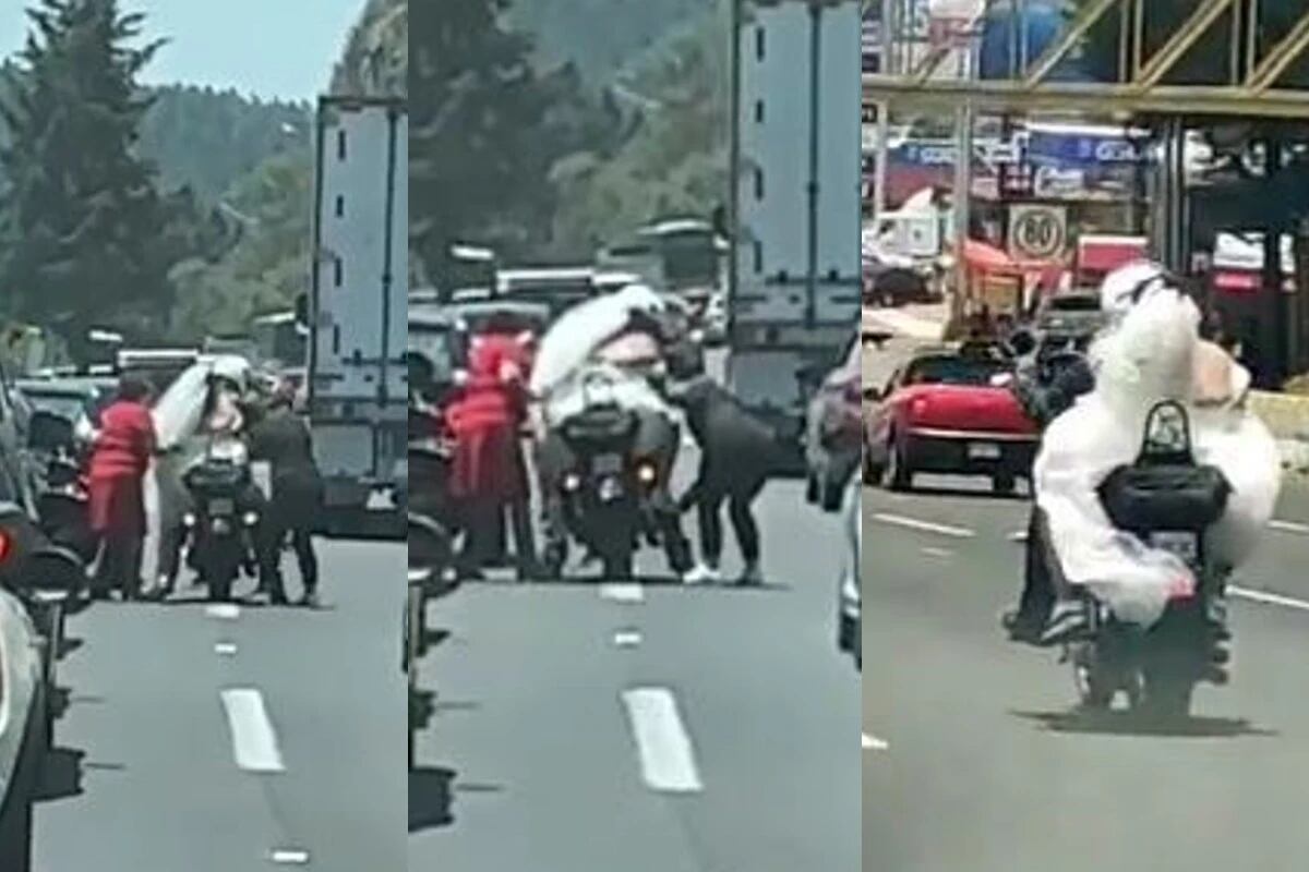 Le dan ride a novia para que llegue a su boda en moto