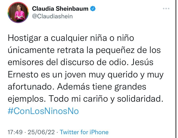 Mensaje de Claudia Sheinbaum