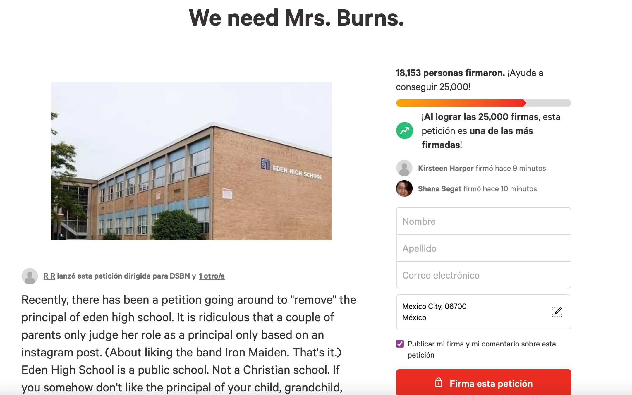 Petición en defensa de la directora fan de Iron Maiden