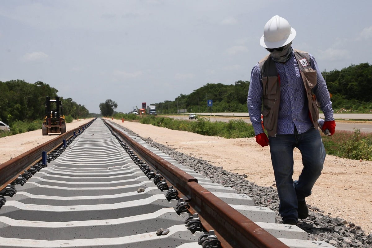 Construcción del Tren Maya en Yucatán