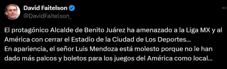 David Faitelson explota contra alcalde de Benito Juárez