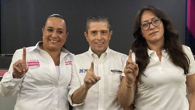 Laura Domínguez, ex candidata de Fuerza por México, y Giovani Gutiérrez, alcalde electo en Coyoacán