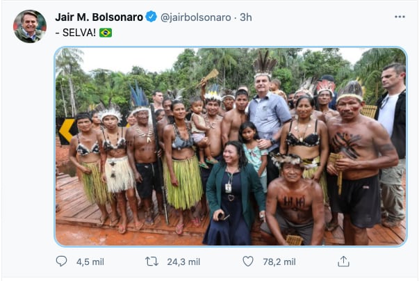 Tuit de Jair Bolsonaro