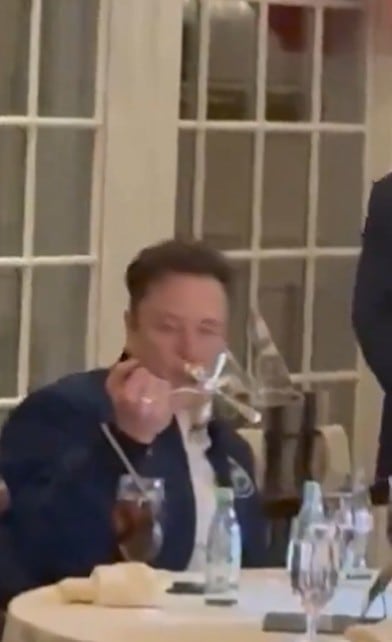Elon Musk jugando con cucharas
