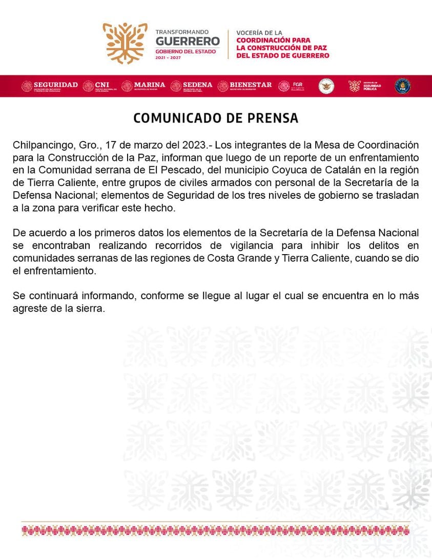 Emboscada a soldados en la comunidad El Pescado, Coyuca de Catalán, Guerrero