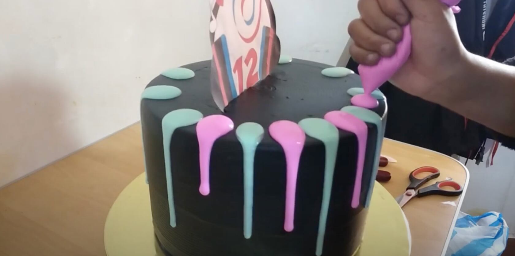Preparación del pastel de TikTok