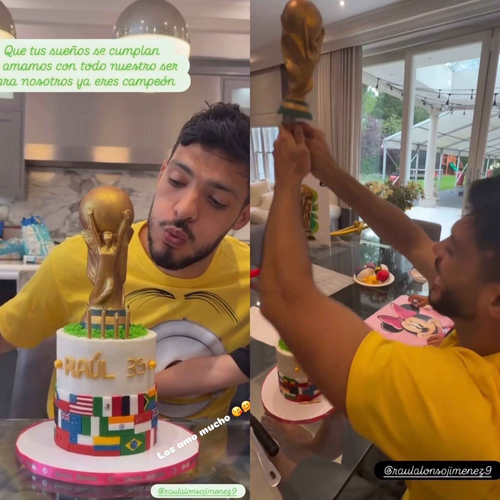 Raúl Jiménez celebra su cumpleaños con la Copa del Mundo rumbo al Mundial 2026.