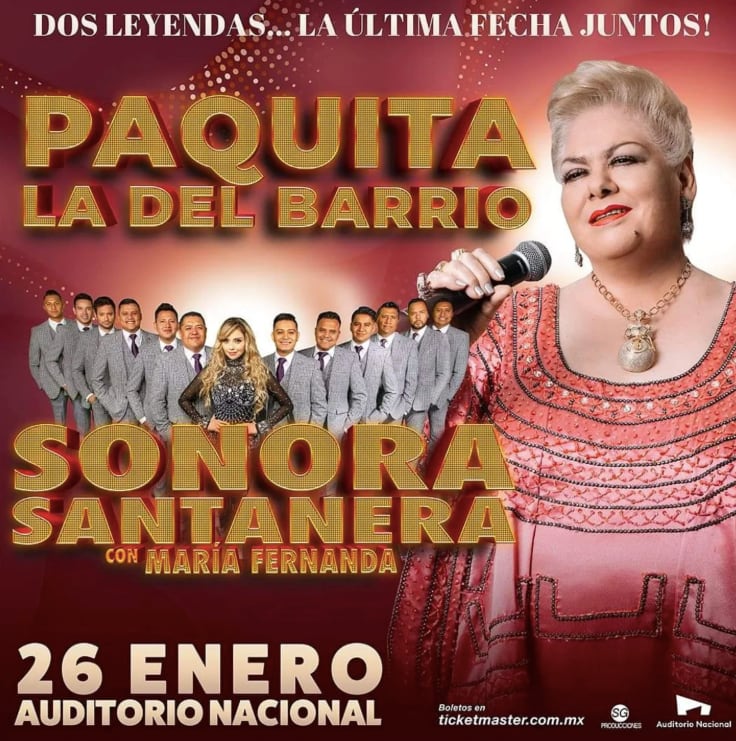 Paquita la del Barrio y La Sonora Santanera de María Fernanda