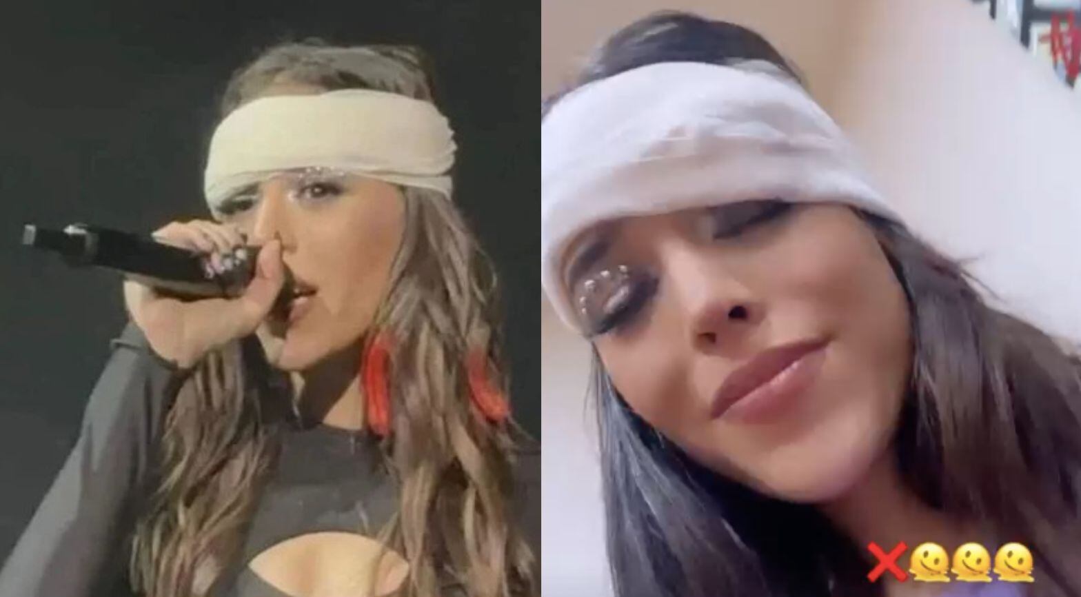 Danna Paola sufre accidente en pleno concierto