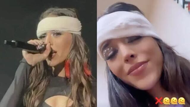 Danna Paola sufre accidente en pleno concierto