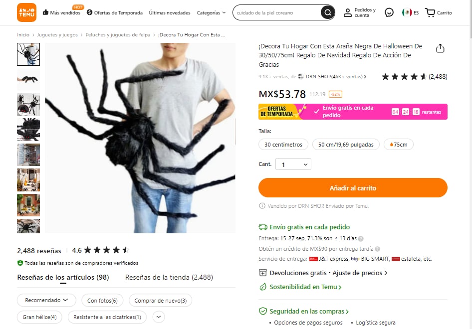 Adornos de Halloween en Temu