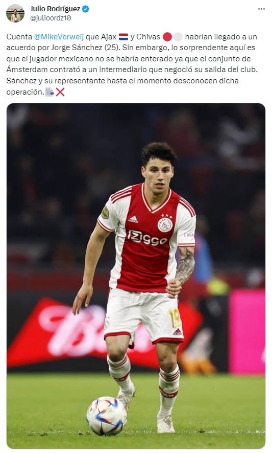 Reportan que Jorge Sánchez va al Club Chivas