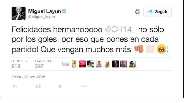 Miguel Layún, que ganó con el Porto, felicitó a Chicharito por sus dos goles con el Bayer Leverkusen en Champions League. 