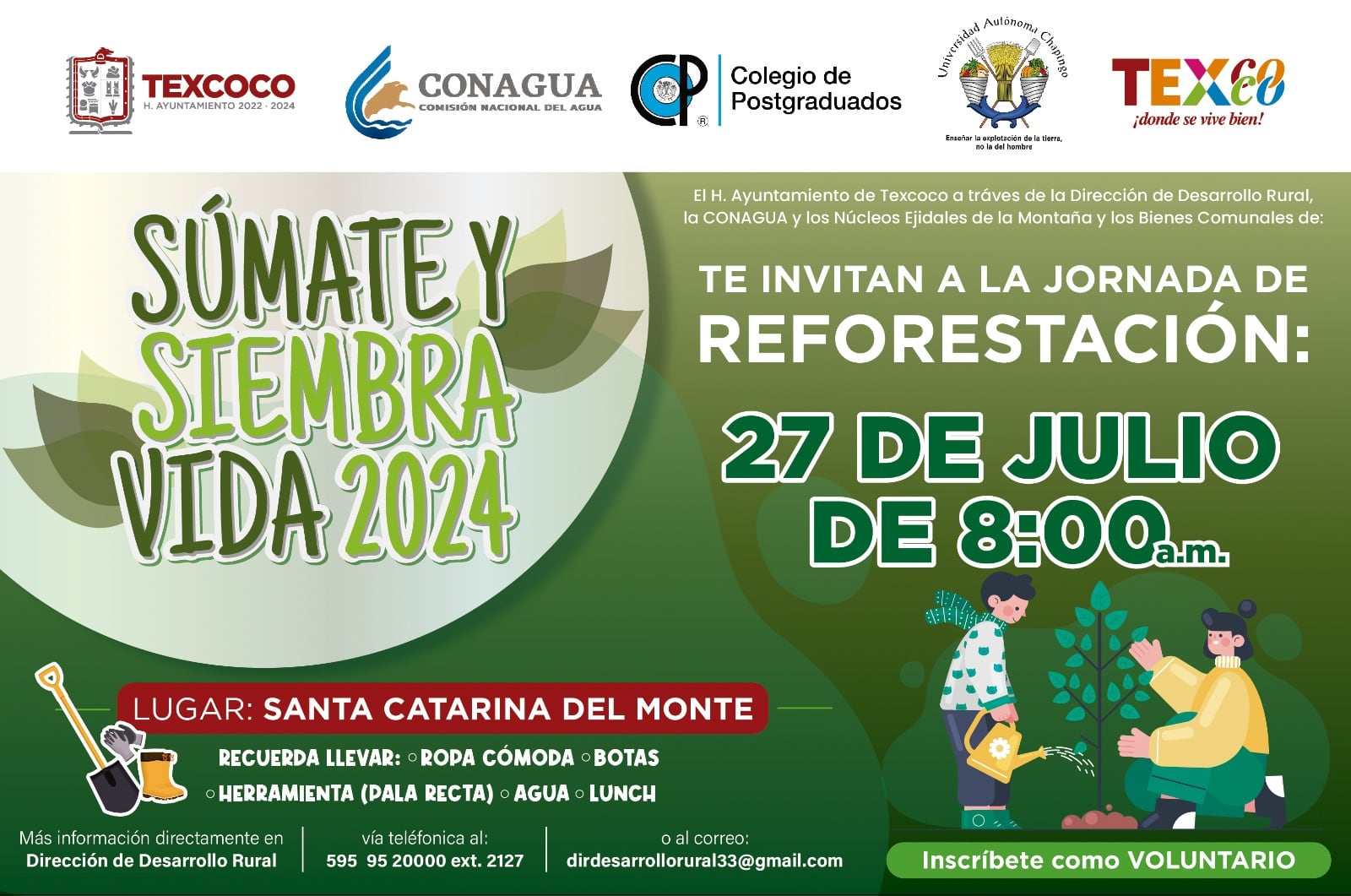Texcoco te invita a su campaña de reforestación