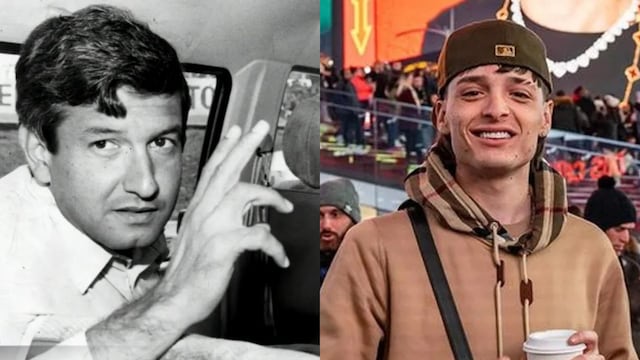 AMLO joven y Peso Pluma