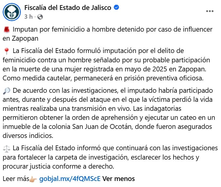 Imputan por feminicidio a Iván Martín “N”, presunto coautor del asesinato de Valeria Márquez