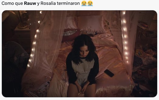Memes lloran la ruptura de Rosalía y Rauw Alejandro