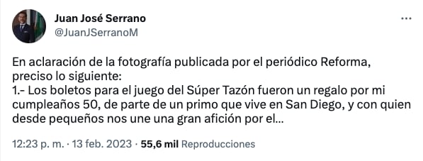 Claudia Sheinbaum pide a Juan José Serrano, contralor de CDMX, dar explicación sobre viaje al Super Bowl LVII
