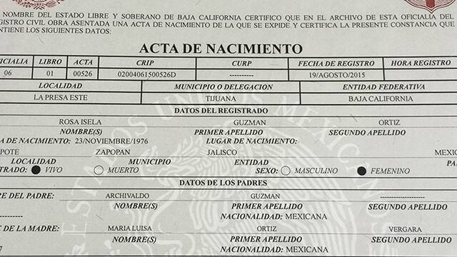 Acta de nacimiento