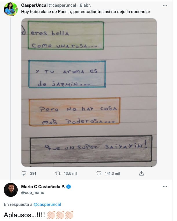 Mario Castañeda reacciona al poema de alumno sobre Dragon Ball