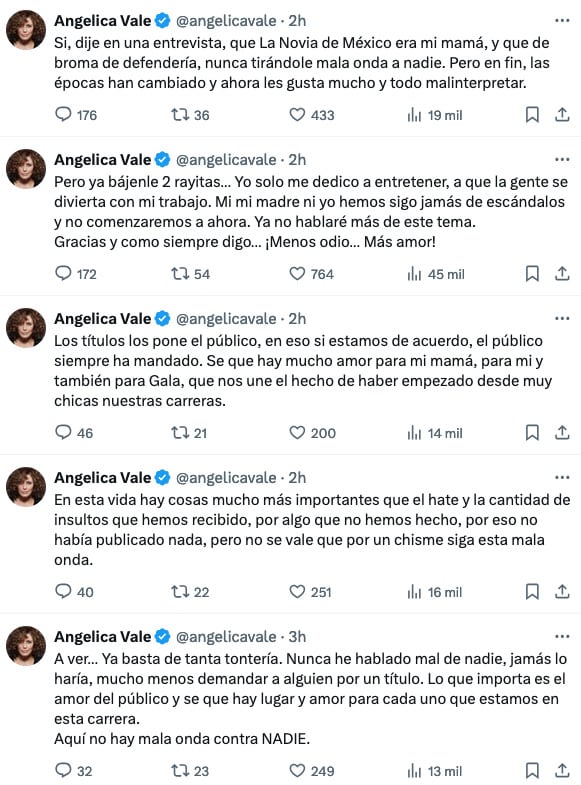 Angélica Vale asegura que su comentario a Gala Montes por la "novia de México" fue un chiste.
