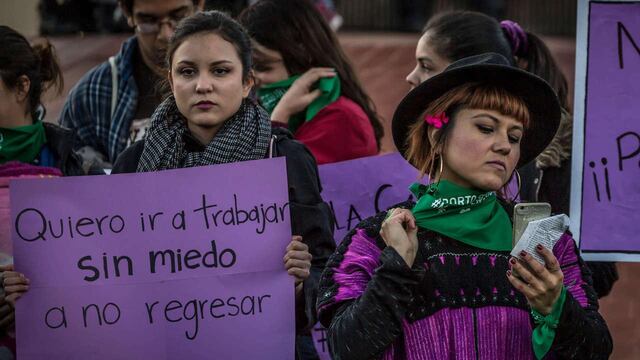 Protesta contra los feminicidios en México.