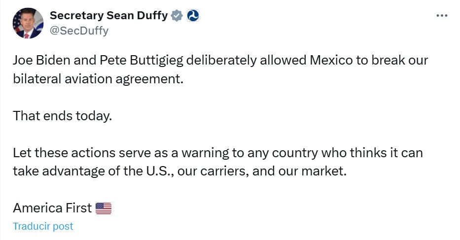 Estados Unidos amenaza con rechazar vuelos
