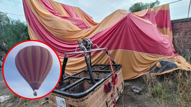 Globo aerostático se desplomó en San Martín de las Pirámides