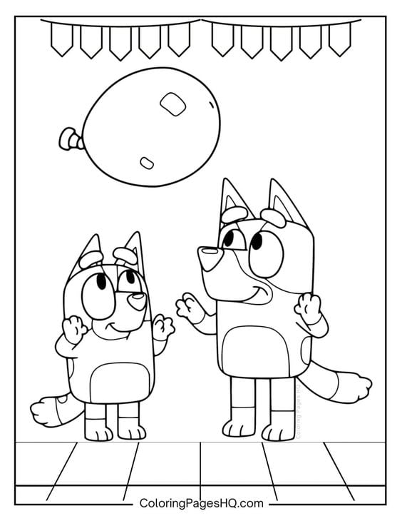 Dibujos de Bluey por el Día del Perro para colorear