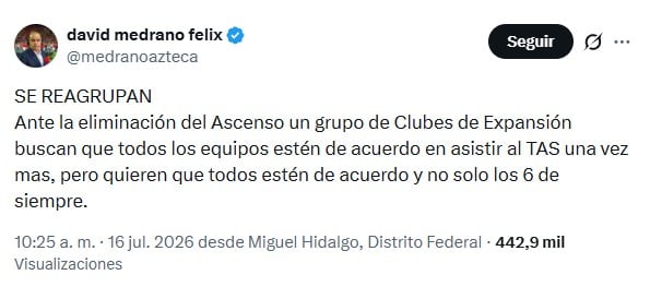 Liga de Expansión prepara demanda ante el TAS