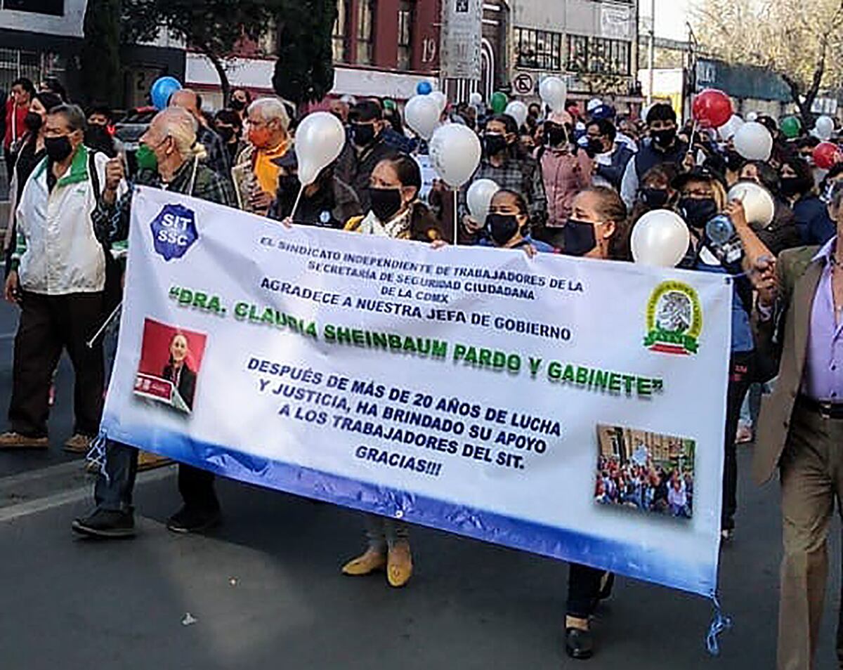 Afiliados al SITSSC muestran su apoyo a Claudia Sheinbaum