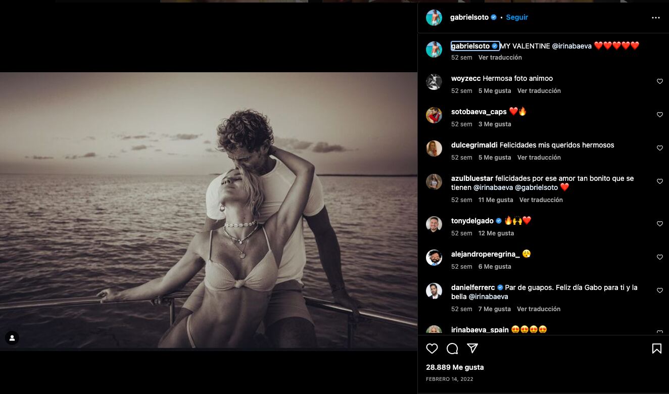 Gabriel Soto derrochaba mile por Irina Baeva el San Valentín pasado y ahora no