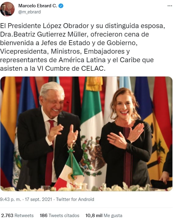 Beatriz Gutiérrez y AMLO en Palacio Nacional