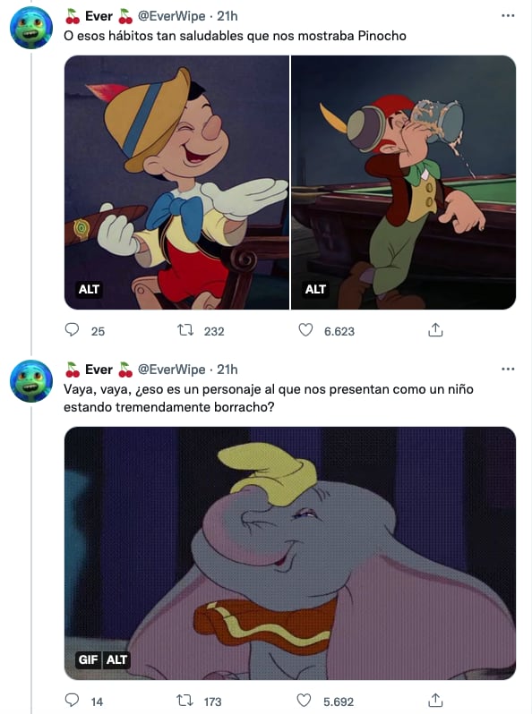 Disney; Escena que debería ser censurada de Pinoccho y Dumbo.