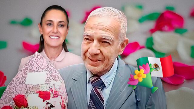 Justino Manzano, un adulto mayor llevó un ramo de rosas a Claudia Sheinbaum por su Primer Informe de Gobierno