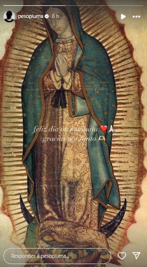 Peso Pluma celebró a la Virgen de Guadalupe el 12 de diciembre