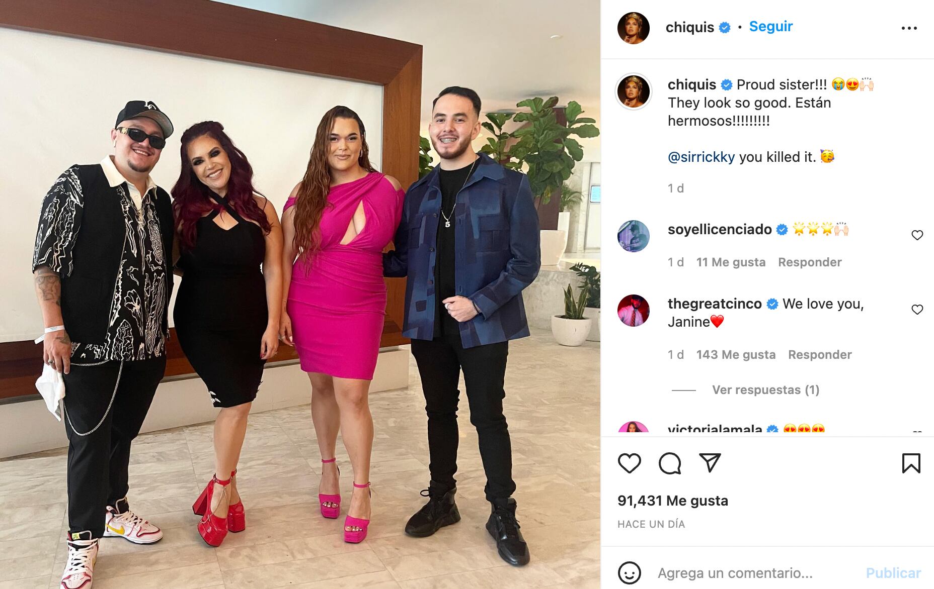 Chiquis Rivera presume a sus hermanos en Premios Juventud