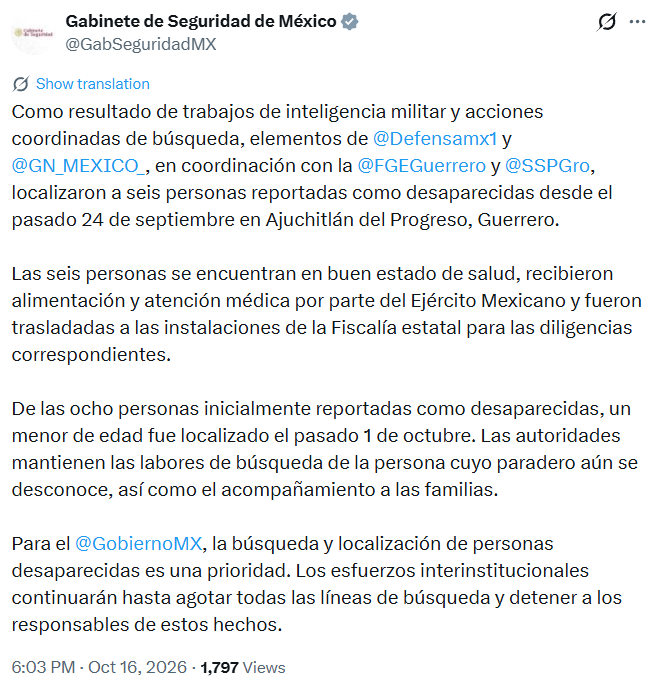 seis campesinos de Guerrero recuperan su libertad