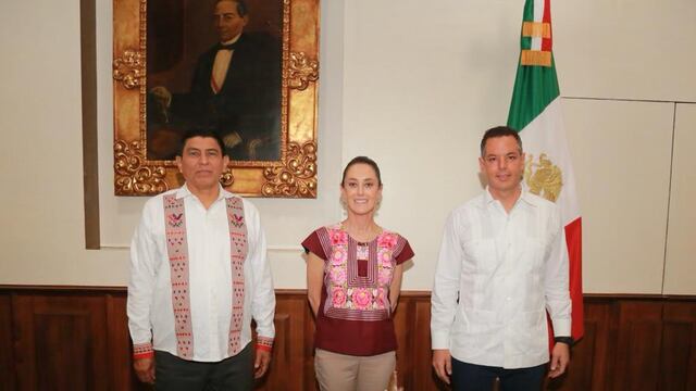 Salomón Jara, Claudia Sheinbaum y Alejandro Murat