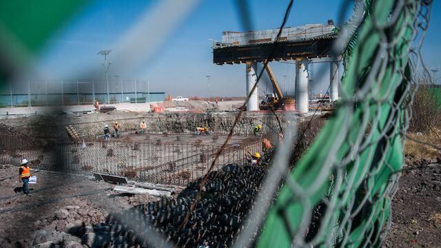 Imagen de archivo de las obras del NAICM, en Texcoco.